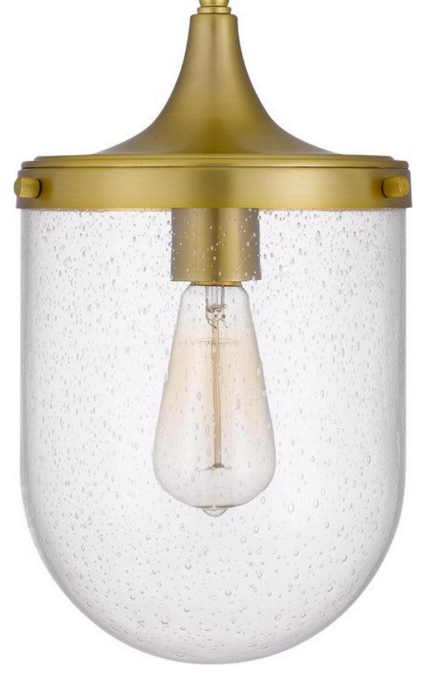 Benzara BM282187 8" Pendant Ceiling Light Fixture, Glass Shade, Adjustable