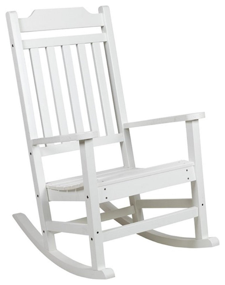 Flash Furniture Winston All-Weather Patio Rocking Chair in White (Set of 2)