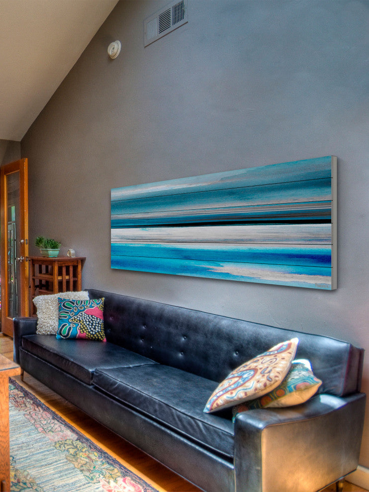 "Pikakari" Print on White Wood, 45"x15"