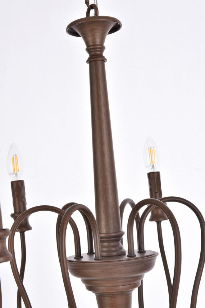 Fiona 6-Light Pendant, Weathered Oak