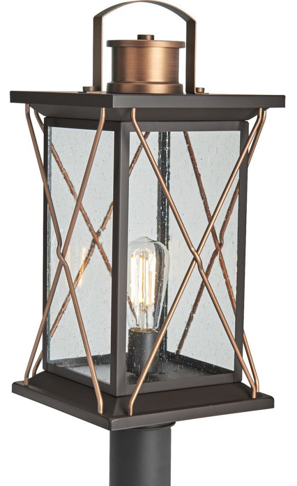 Barlowe Collection Antique Bronze 1-Light Post Lantern
