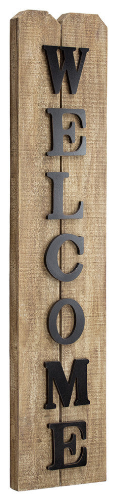 American Art Decor Wooden Welcome Sign Rustic Farmhouse Wall Decor