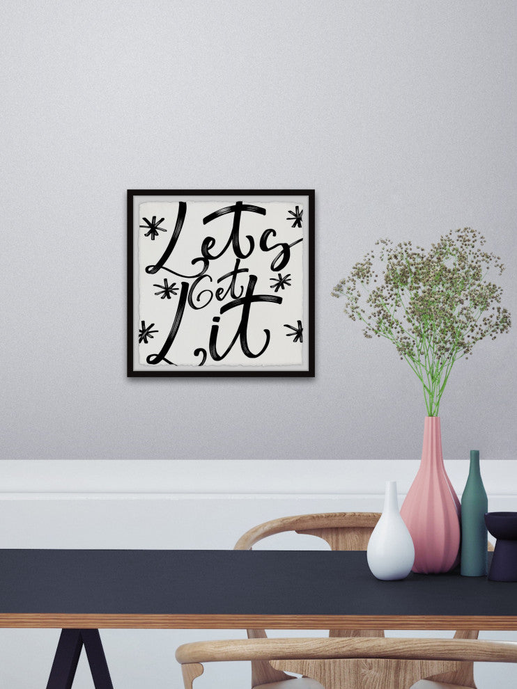 "Let's Get Lit" Framed Painting Print, 12x12