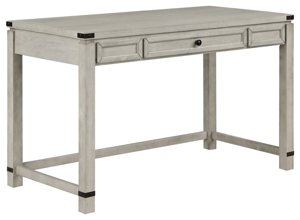 Baton Rouge 48" Work Smart Sit-to-Stand Lift Desk in Brushed Walnut Finish, Champagne Oak