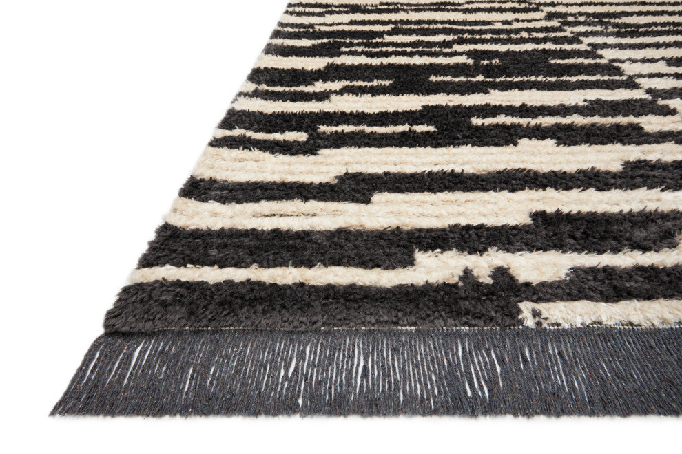 Chris Loves Julia x Loloi Alice Cream/Charcoal 2'-7" x 10'-0" Area Rug