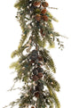 9' Artificial Christmas Garland with Lights, Rustic White Berry