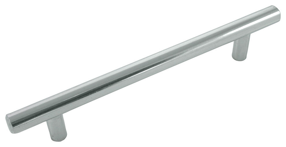 Steel T-Bar Pull - Polished Chrome - 128mm