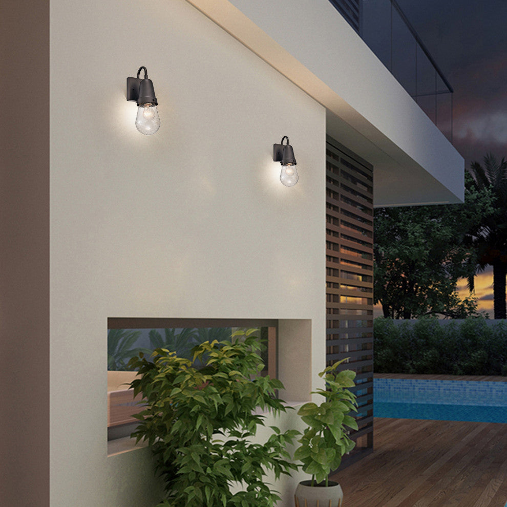 CHLOE Lighting Jeffree Transitional 1-Light Rubbed Bronze Outdoor Wall Sconce
