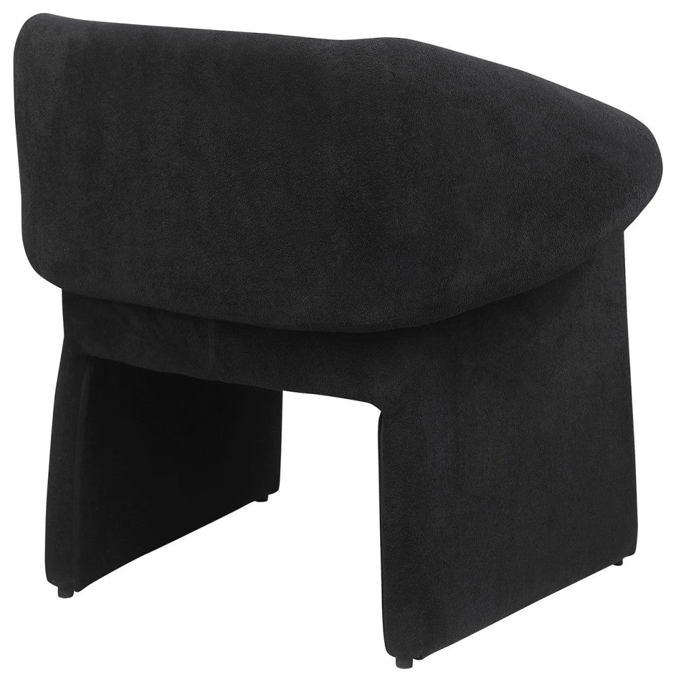 Upholstered Accent Chair With Sloped Arms, Black