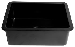 Undermount/Drop Fireclay Prep Sink, Black Matte, 27"x18", Square