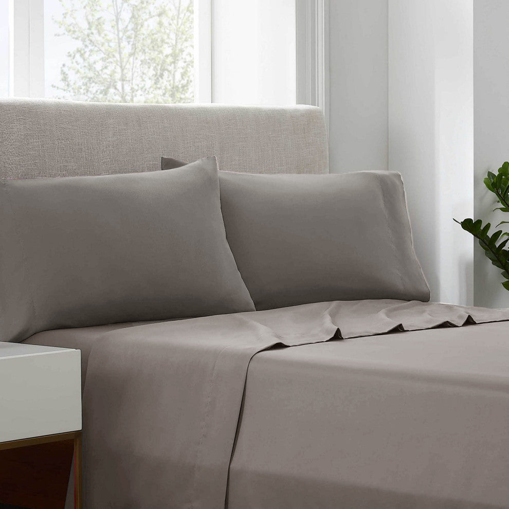 Linum Home Textiles 100% Cotton 400 TC Solid Sateen Sheet Set