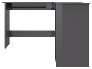 vidaXL Corner Desk Home Office Computer Desk High Gloss Black Engineered Wood