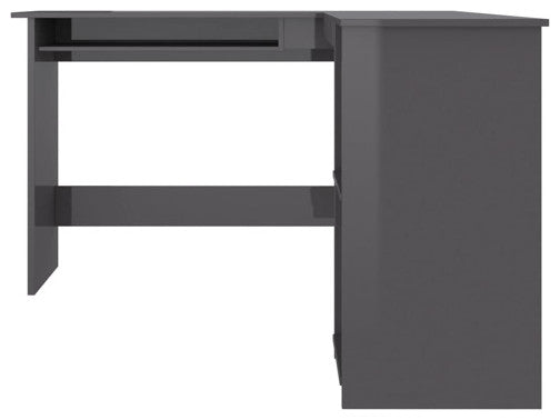 vidaXL Corner Desk Home Office Computer Desk High Gloss Black Engineered Wood