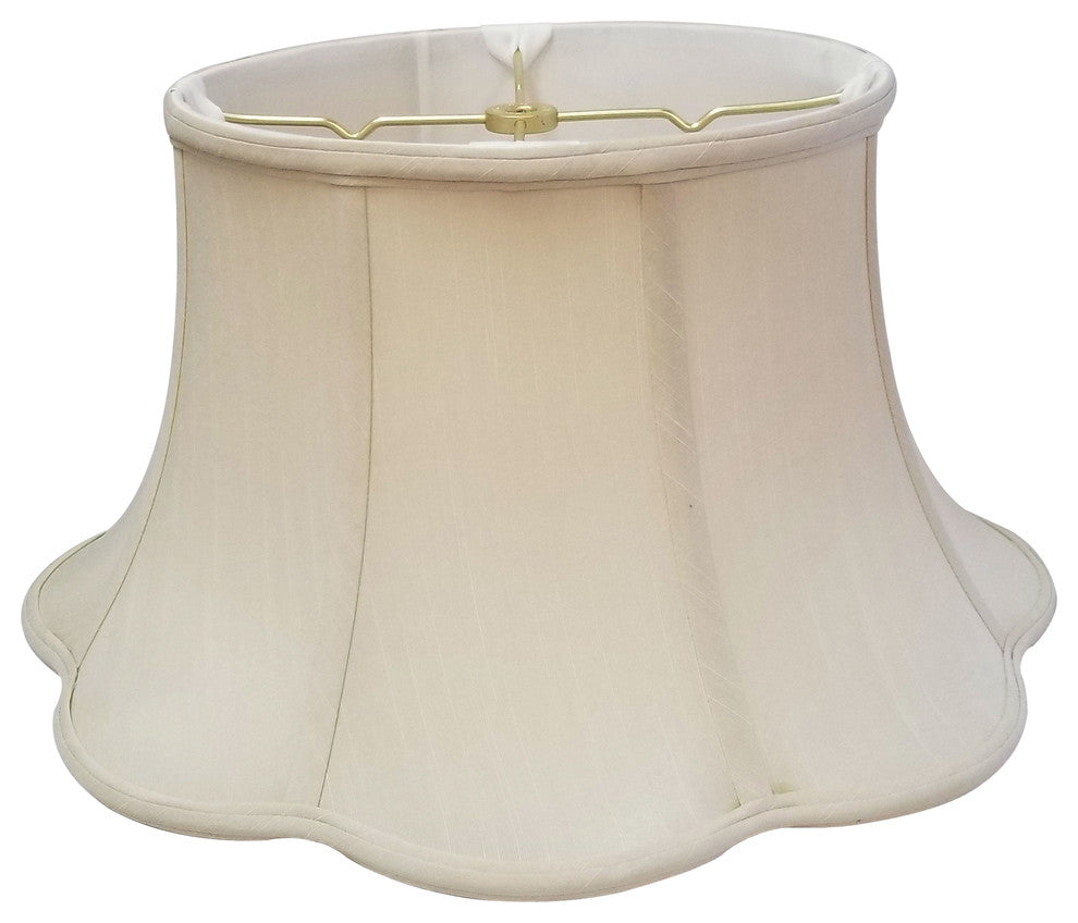 6-Way Out Scallop Bell Basic Lampshade, Beige, Beige, 11x17x10