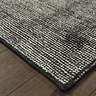 Liana Hand-Tufted Wool and Viscose Shaded Solid Charcoal/Black Rug, 10' x 13'