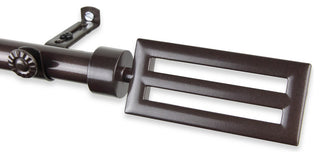 Mabel 13/16 inch Corner Window Curtain Rod, Cocoa, 48-84"