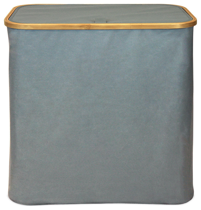 Oceanstar Double Soft Sided Laundry Hamper Sorter With Bamboo Rim Lid