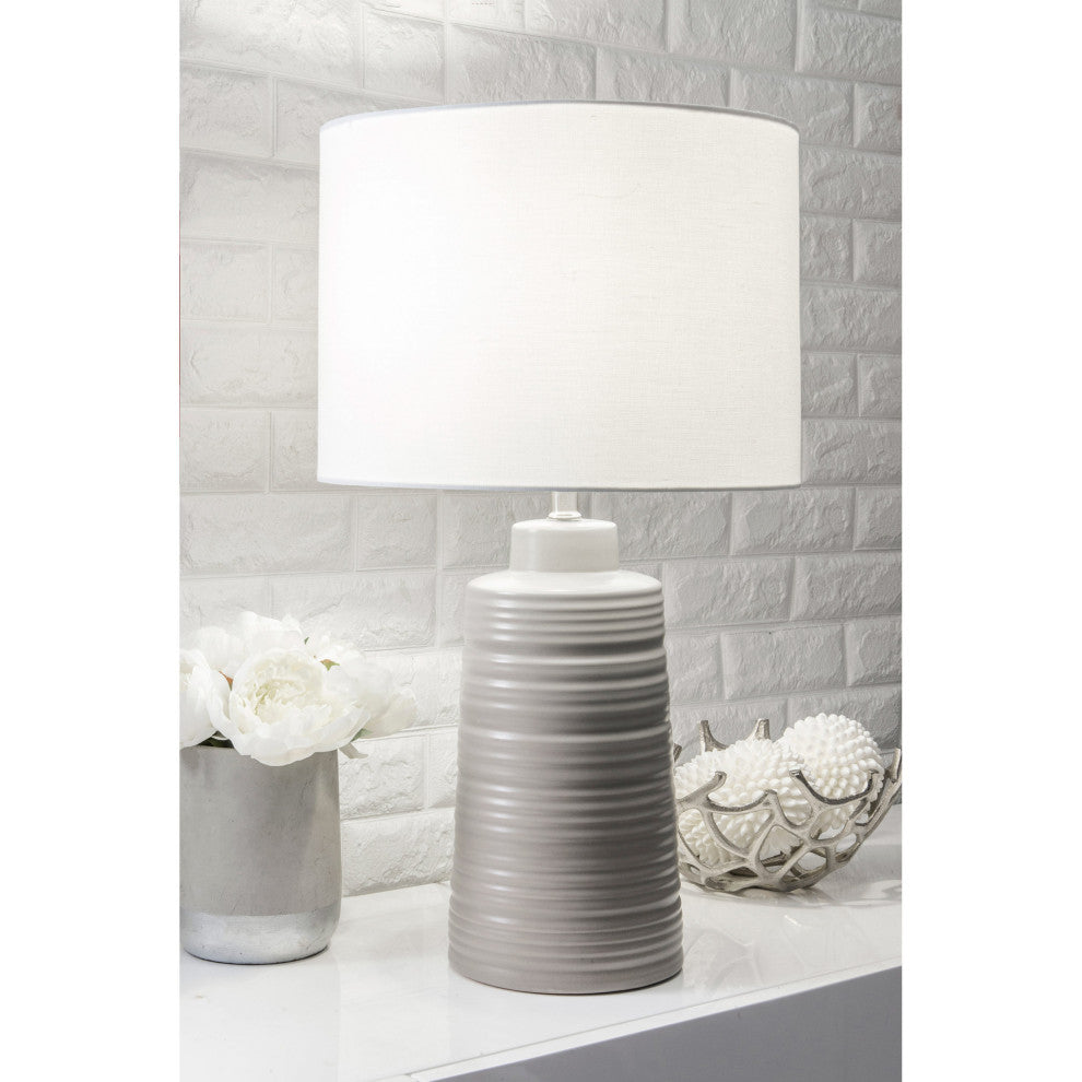 Nuloom 27" Uriel Ceramic Linen Shade Table Lamp