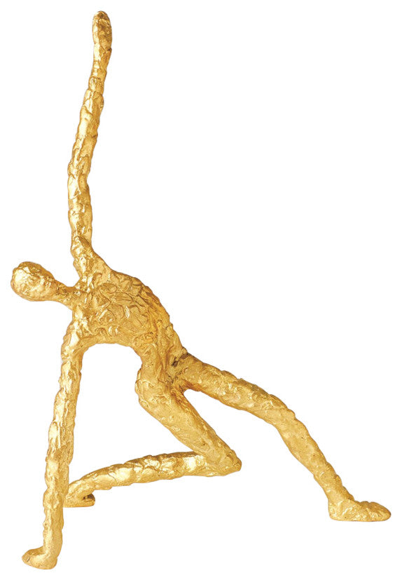 Figural Male Dancer, Yoga, Textured Gold