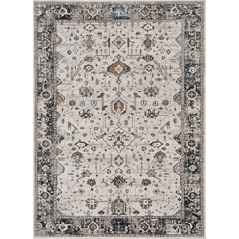 KAS Inspire 7500 Ivory/Gray Empera Area Rug, 8'x10'