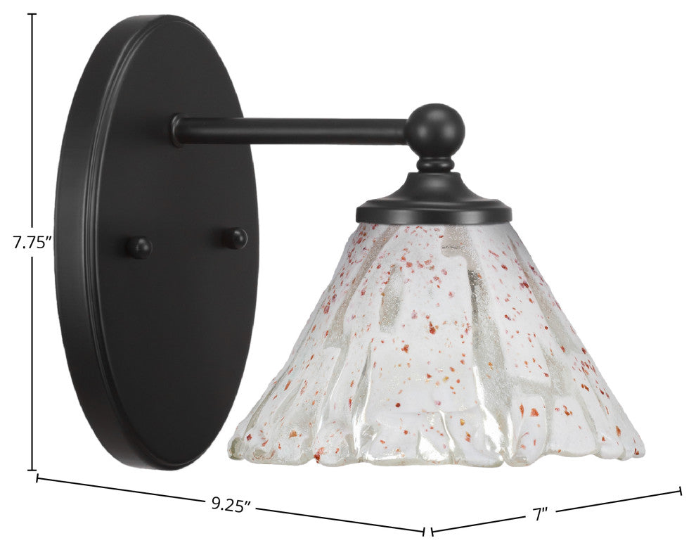 Capri 1-Light Wall Sconce, Matte Black/Italian Ice