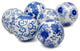 3" Blue and White Decorative Porcelain Ball Set
