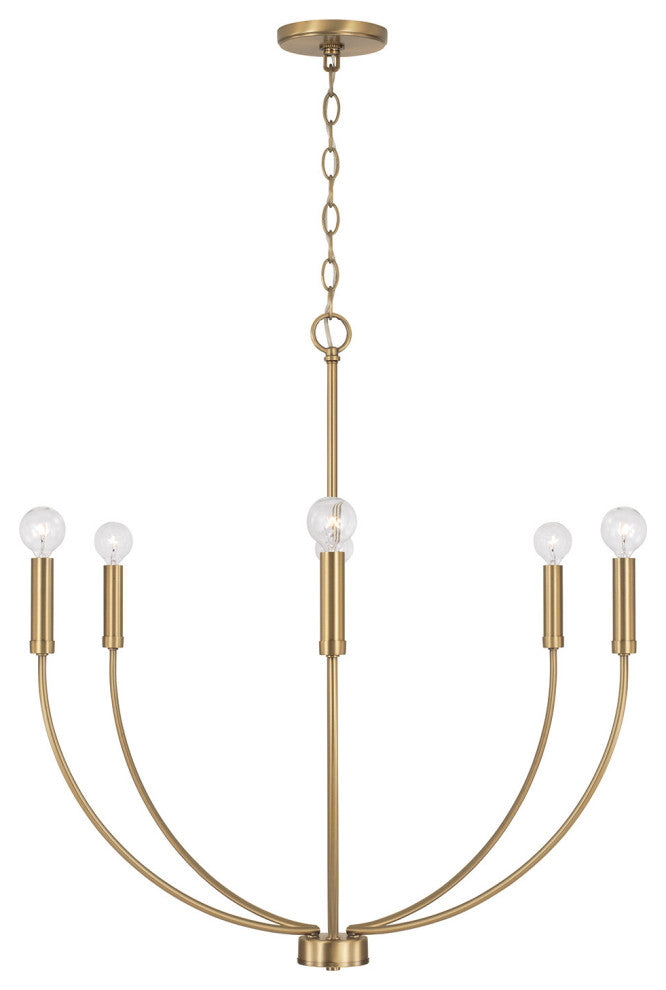 Capital Lighting 452161 Ansley 6 Light 30"W Taper Candle Style - Matte Black