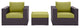 Espresso Peridot Convene 3-Piece Outdoor Patio Sofa Set