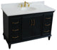 49" Single Sink Vanity, Dark Gray Finish With Engineered Stone Top and Oval Sink