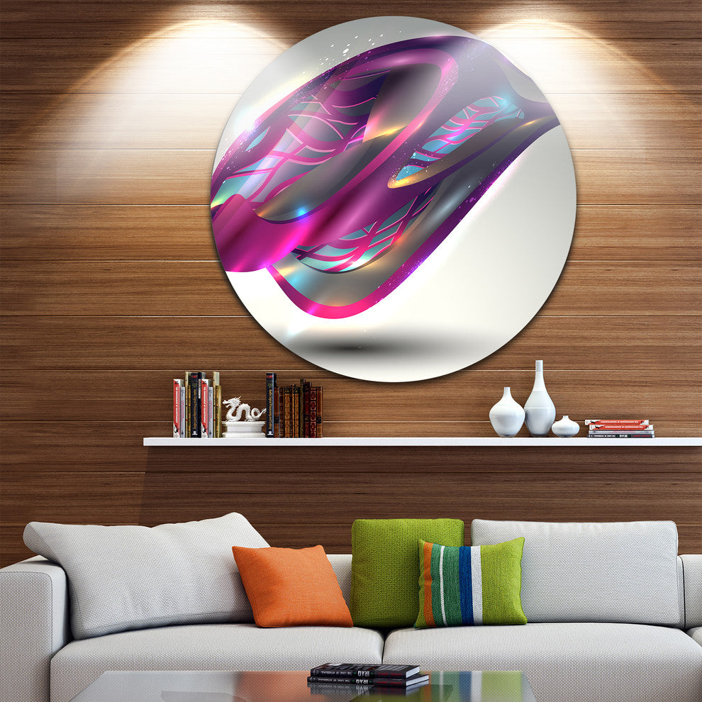 Purple Associative Illustration, Art Round Metal Wall Art, 36"