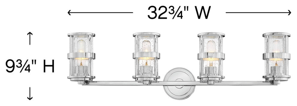 Hinkley Noah Four Light Vanity, Chrome