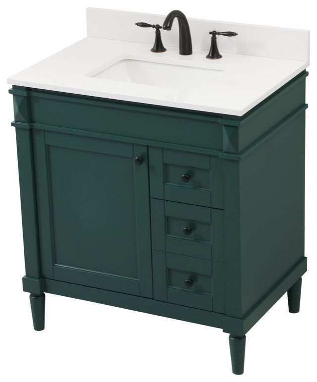 Home Living 21" Transitional Green-Light Bathroom Vanity