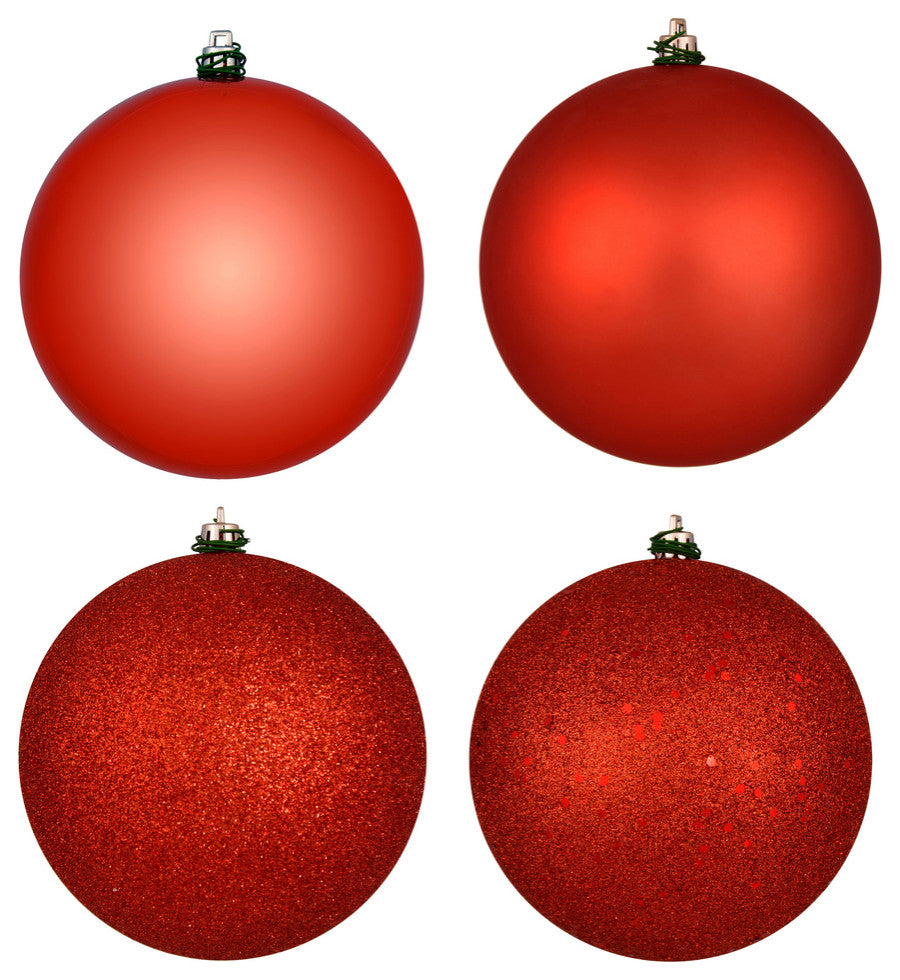 Vickerman N590839 3" Bittersweet 4-Finish Ball Ornament Assortment, 16 per Box