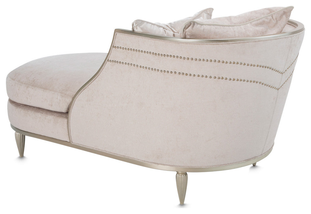 London Place Chenille Chaise - Parchment