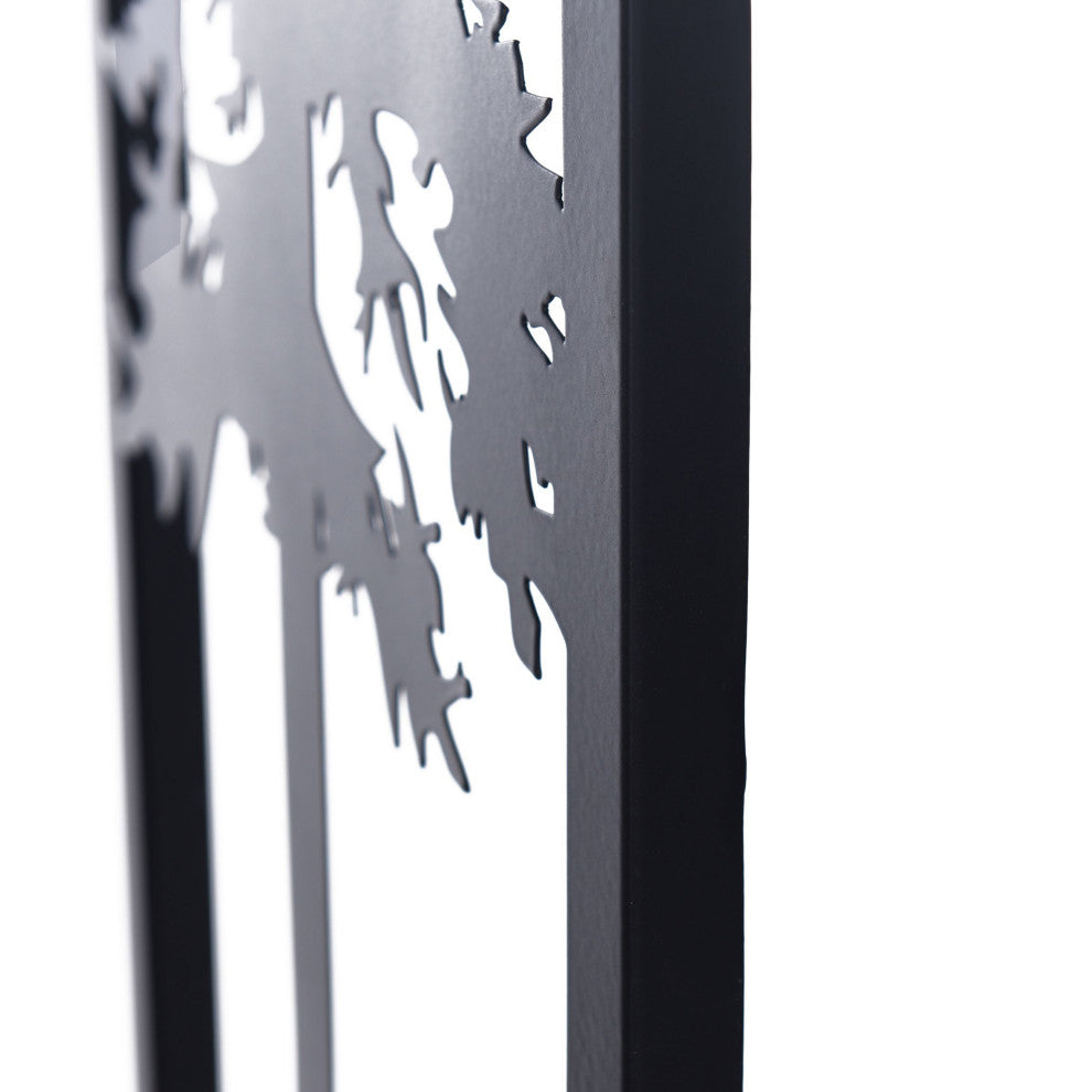 Cypress I Laser Cut Metal Wall Art With Fired Finish 36"H12"W