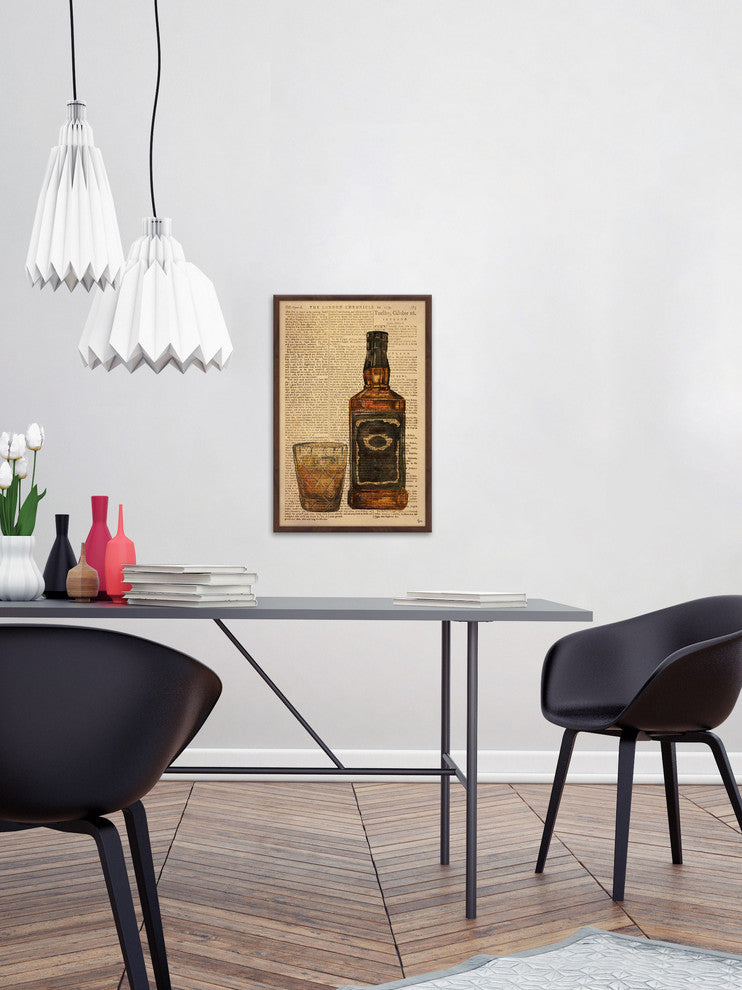 "Black Label Bourbon" Framed Painting Print, 24"x36"