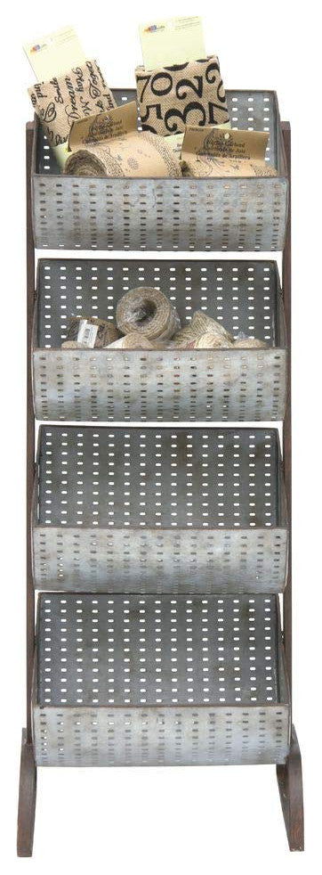 Four Tiered Perforated Metal Display Tower