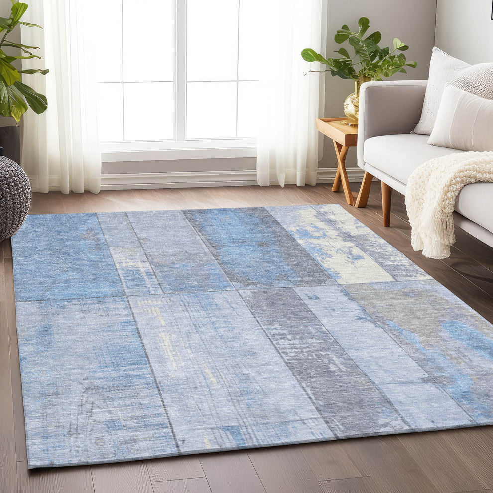 Machine Washable Indoor/Outdoor Chantille ACN1877 Sky 10' x 14' Rug