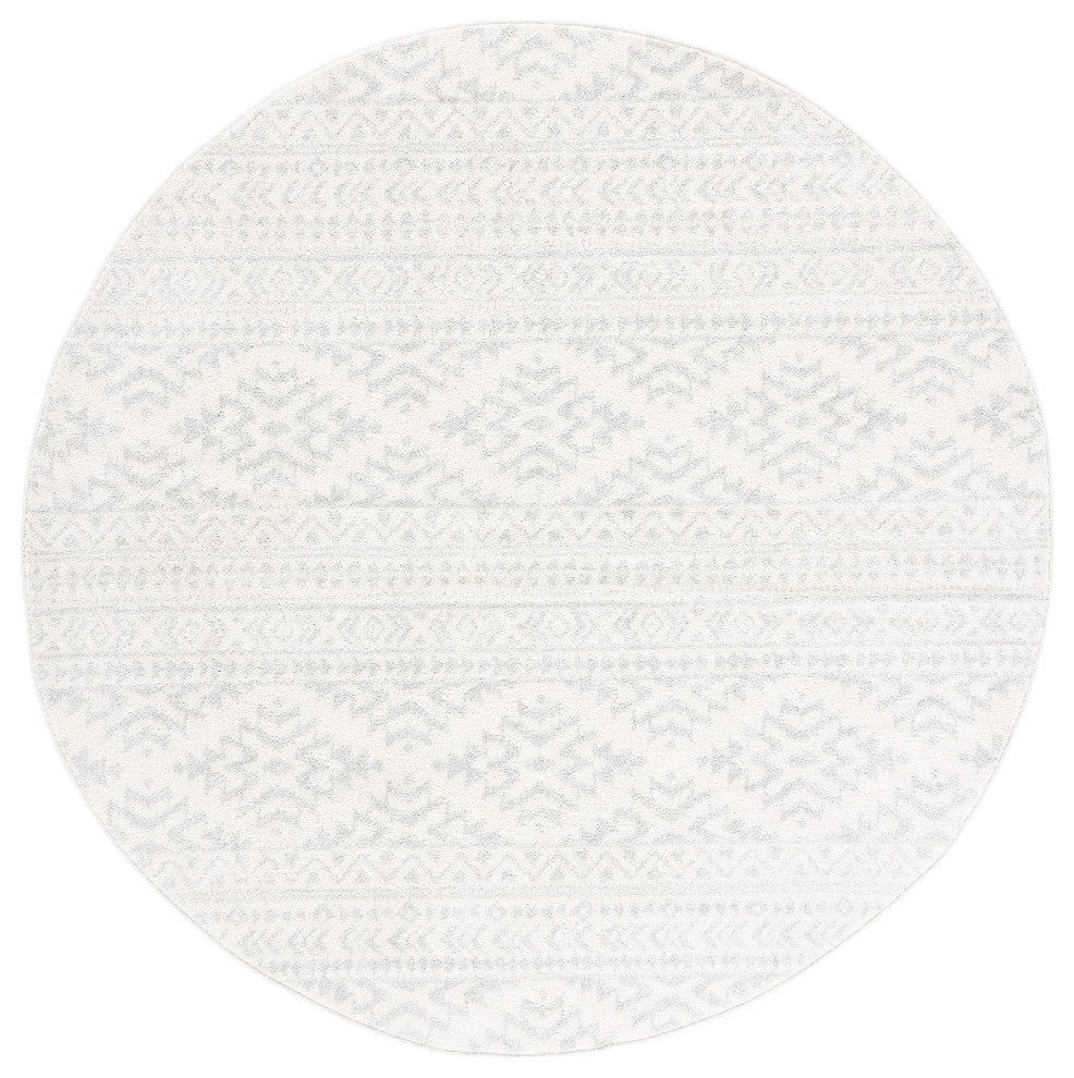 Safavieh Tulum Tul272G Southwestern Rug, Ivory and Light Gray, 8'0"x8'0" Square