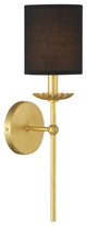 1-Light Wall Sconce, Matte Black, True Gold