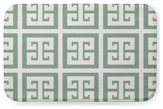 34" x 21" Greek Key Patterned Bathmat, Sage
