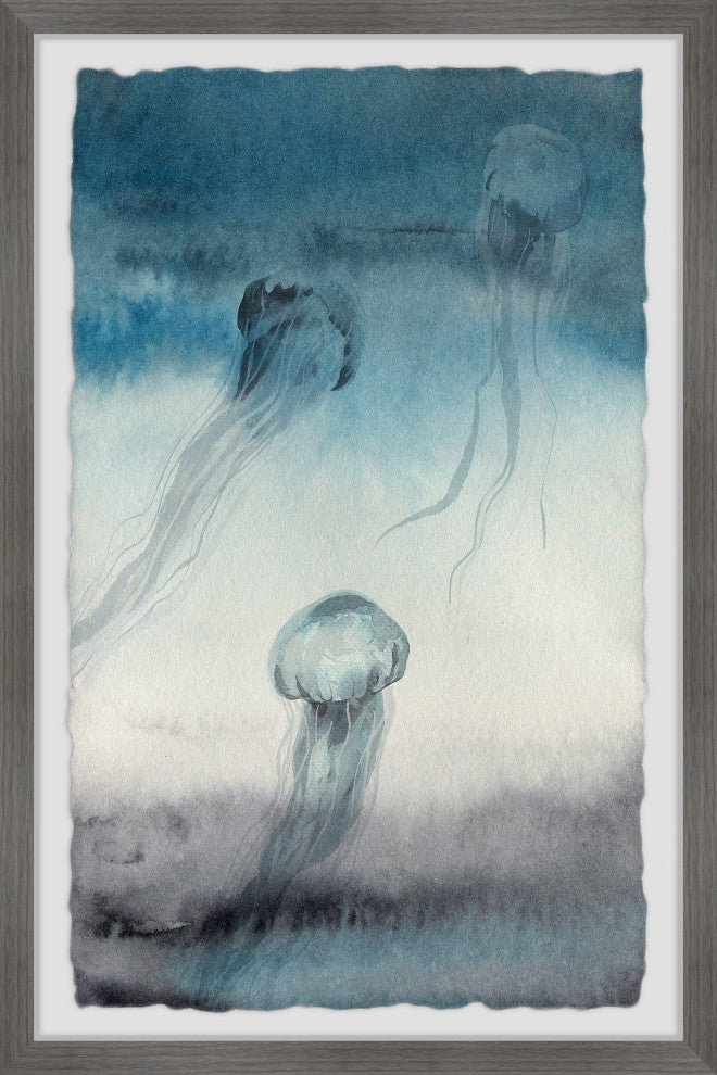 "Jellyfish Gather" Framed Painting Print, 16x24