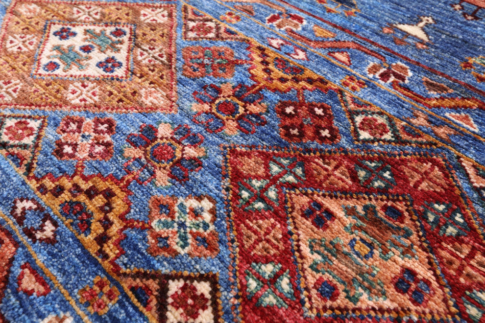 Super Kazak Khorjin Hand-Knotted Wool Rug 2' 9" X 4' 4" Q7482
