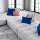 Saunter Tufted Fabric Fabric 4-Piece Sectional Sofa Light Gray