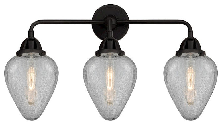 288-3W-BK-G165-LED 3 Light 24.5" Bath Vanity Light, Matte Black
