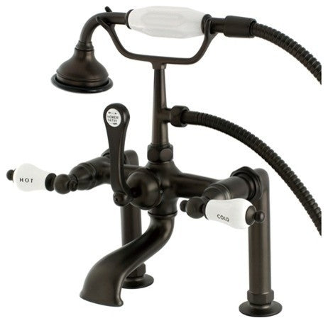 Aqua Vintage Deck Mount Clawfoot Tub Faucet, Oil Rubbed Bronze