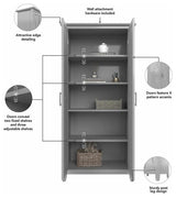 Key West Bathroom Storage Cabinet with Doors in Cape Cod Gray - Engineered Wood