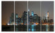 Evening New York Panorama, Cityscape Canvas Art Print, 48"x28", 4 Panels