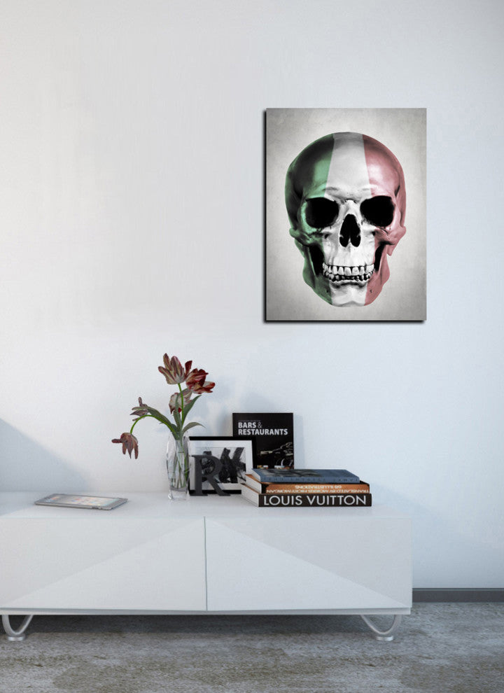 Cortesi Home "Italian Skull Gray" by Nicklas Gustafsson, Giclee Canvas, 12"x16"
