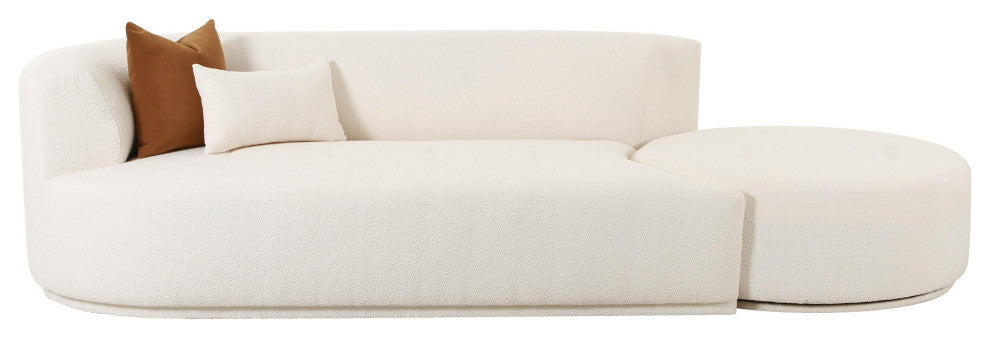 Fickle Cream Boucle 2-Piece Chaise Modular Left Arm Facing Sofa